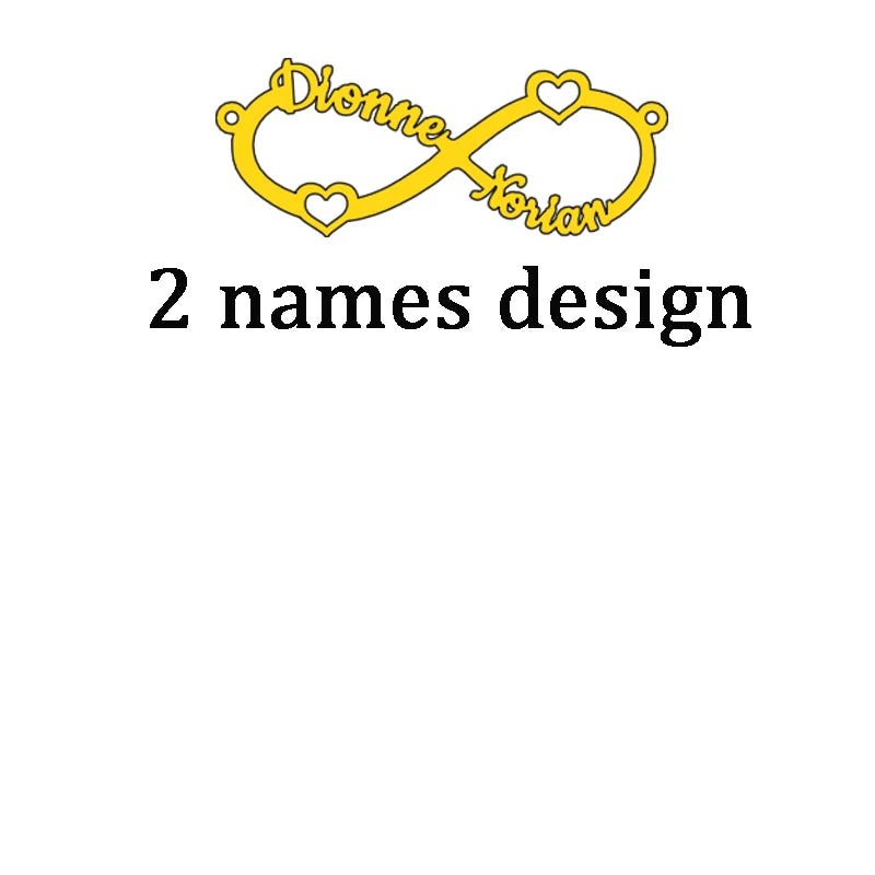 Custom Infinity Name Bracelet with Hearts