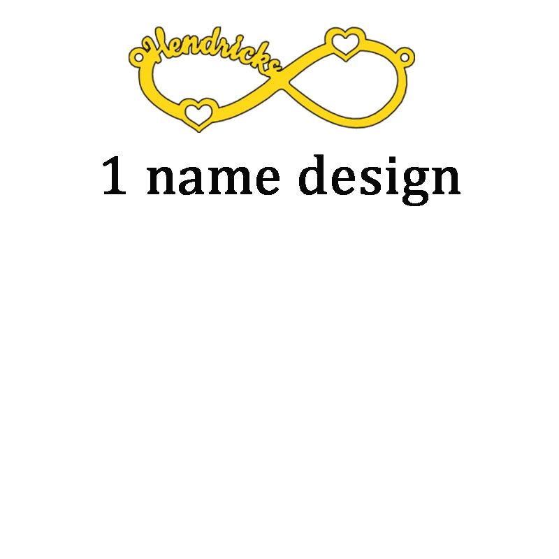 Custom Infinity Name Bracelet with Hearts