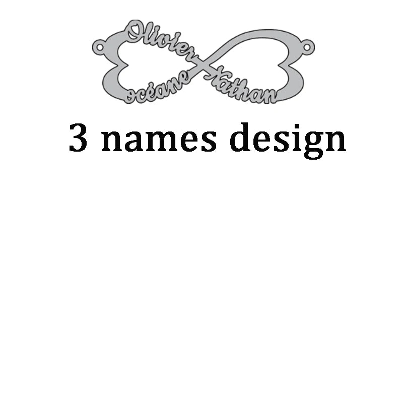 Custom Infinity Name Bracelet with Hearts