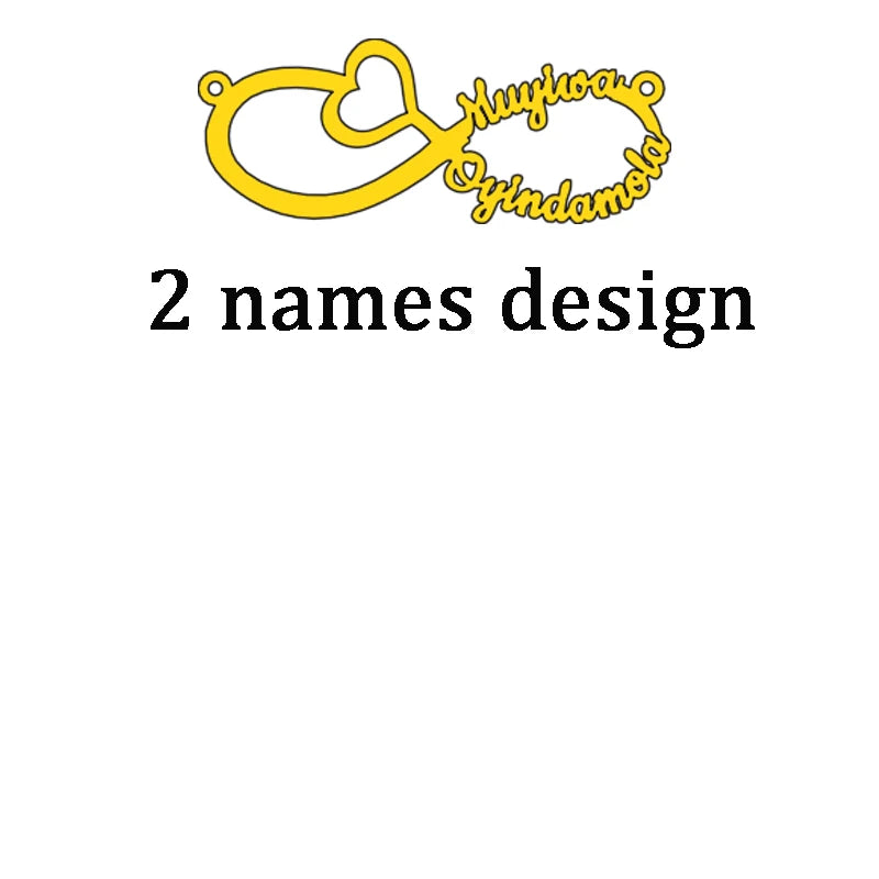 Custom Infinity Name Bracelet with Hearts