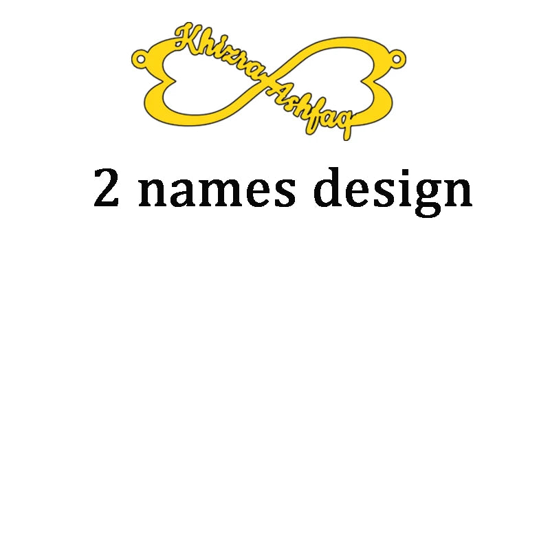Custom Infinity Name Bracelet with Hearts
