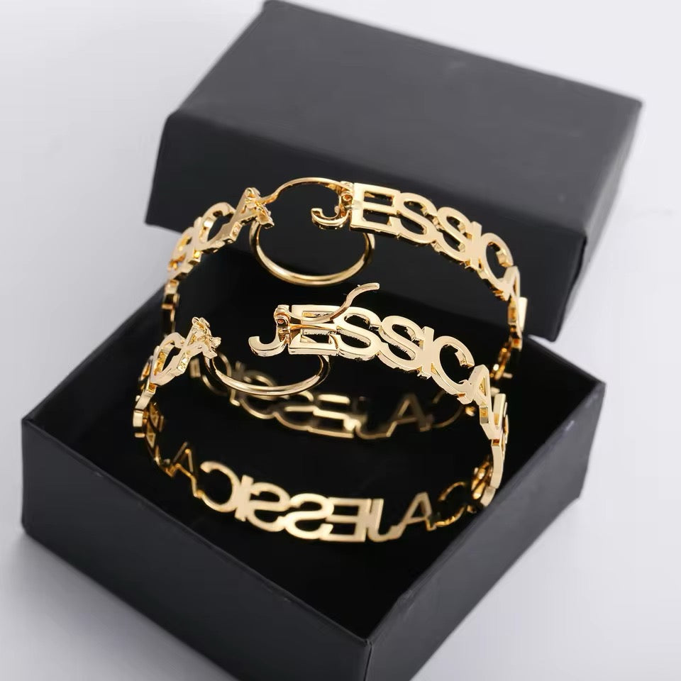 Golden Serenity Custom Hoop Earrings