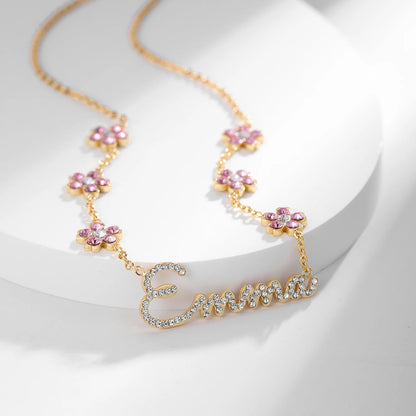 Custom Blossom Name Necklace