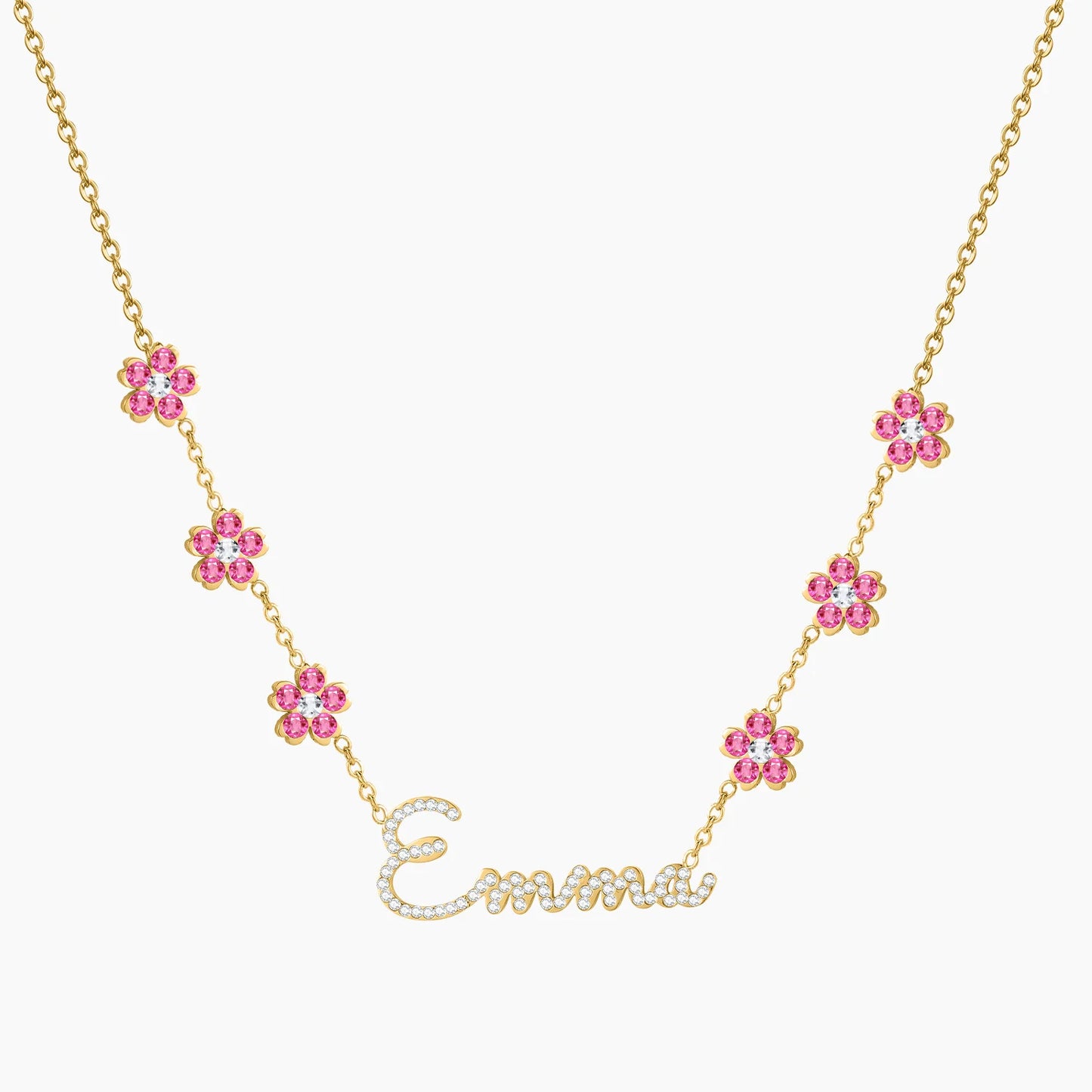 Custom Blossom Name Necklace