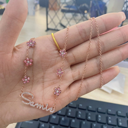 Custom Blossom Name Necklace