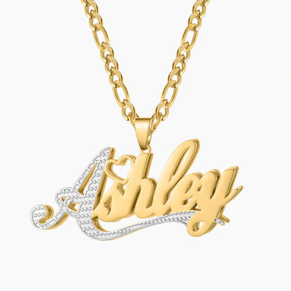 Two-Tone Heart Name Necklace