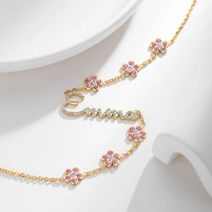 Custom Blossom Name Necklace