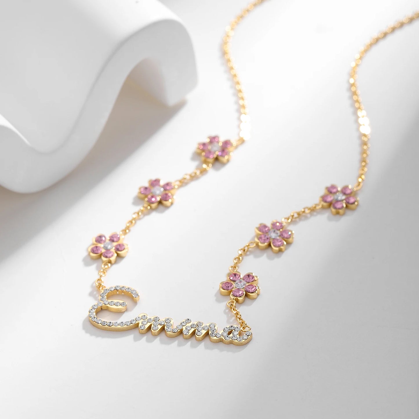 Custom Blossom Name Necklace