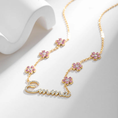 Custom Blossom Name Necklace