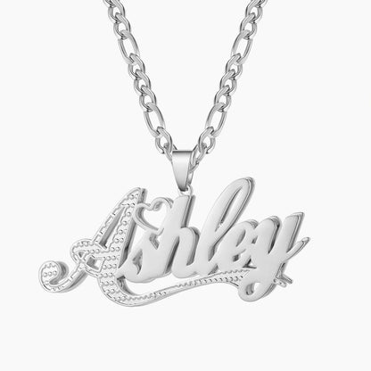 Two-Tone Heart Name Necklace