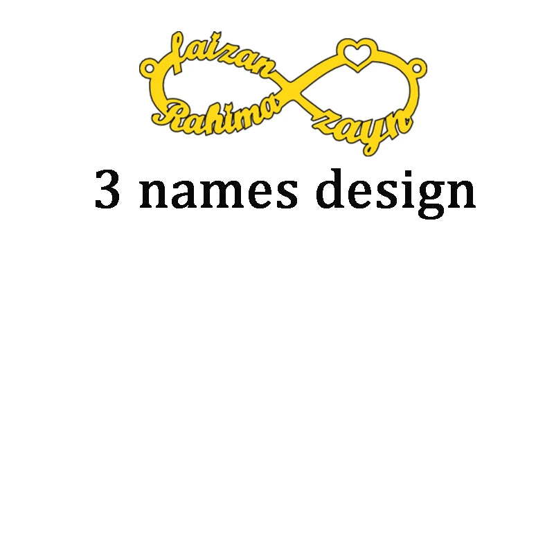 Custom Infinity Name Bracelet with Hearts