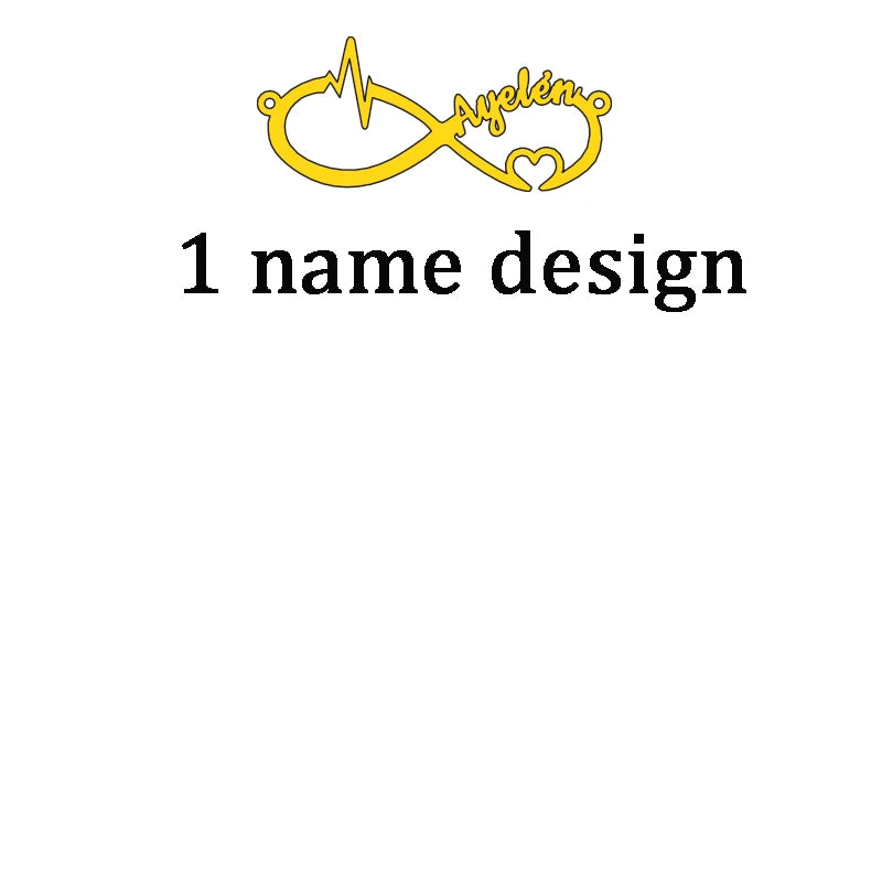 Custom Infinity Name Bracelet with Hearts