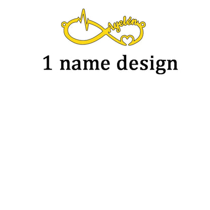 Custom Infinity Name Bracelet with Hearts