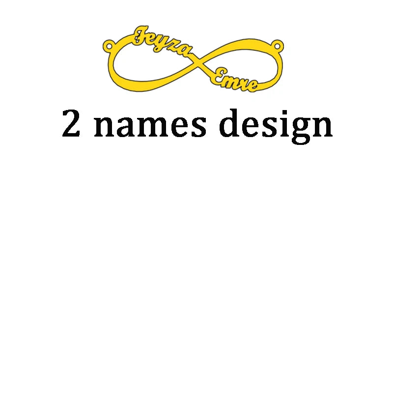 Custom Infinity Name Bracelet with Hearts