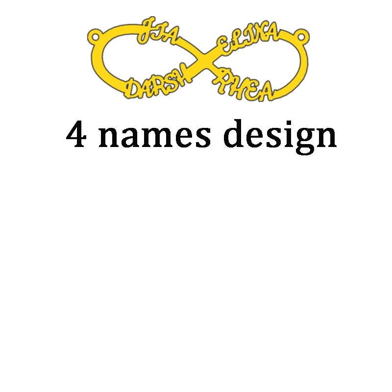 Custom Infinity Name Bracelet with Hearts