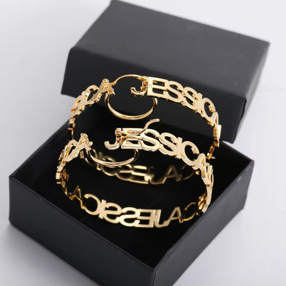 Golden Serenity Custom Hoop Earrings
