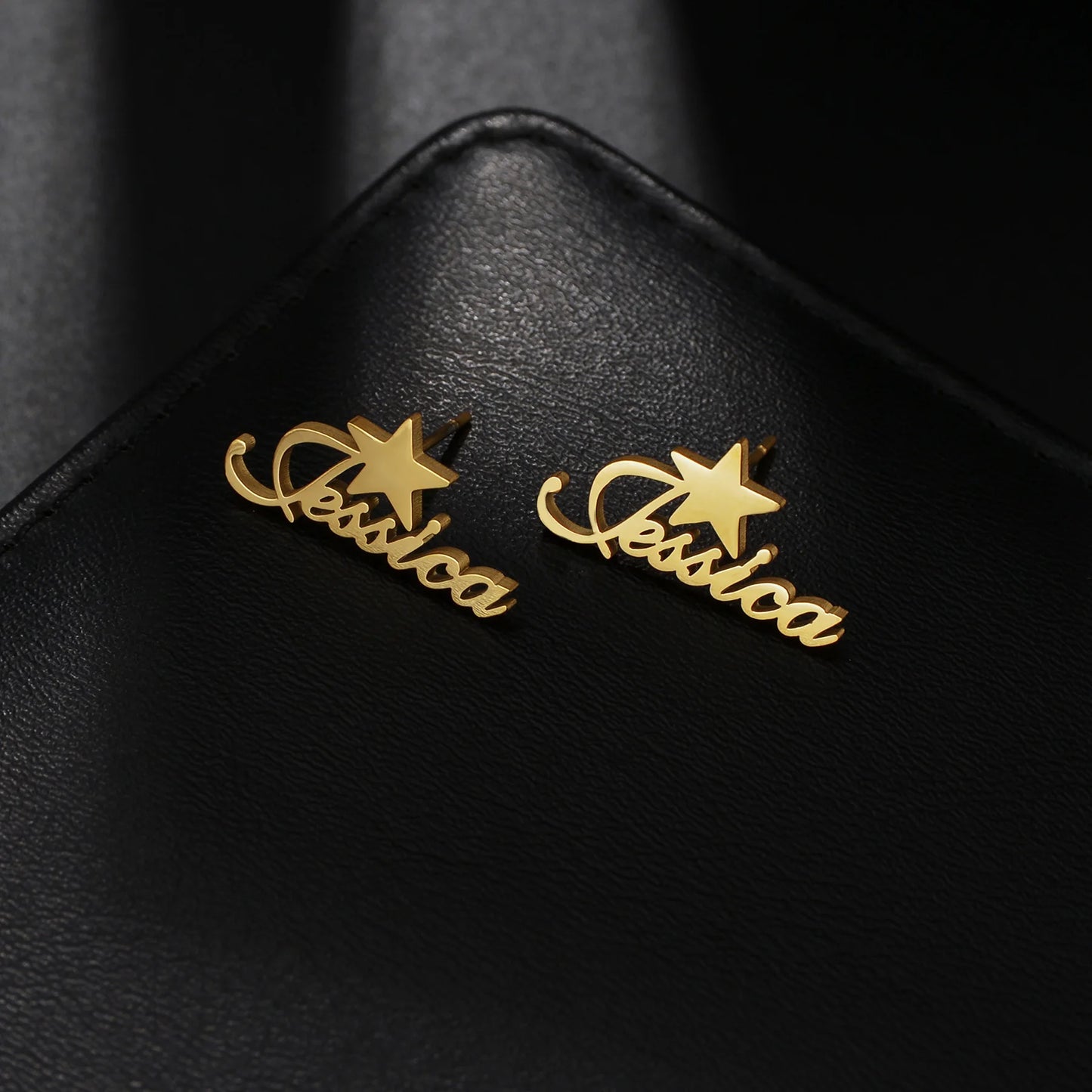 Custom Star Name Stud Earrings