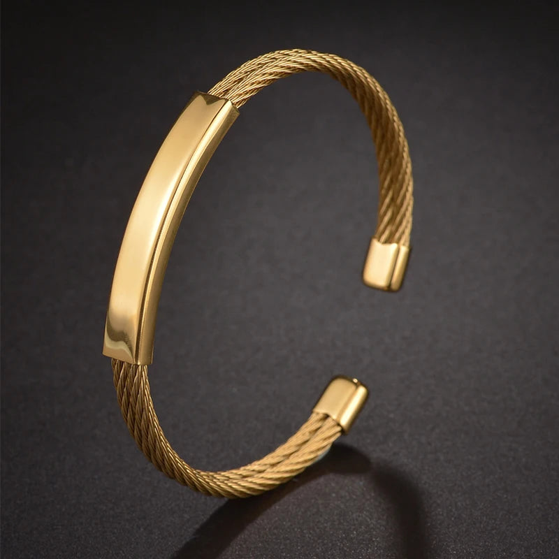Custom Charm Open Cuff Bracelet