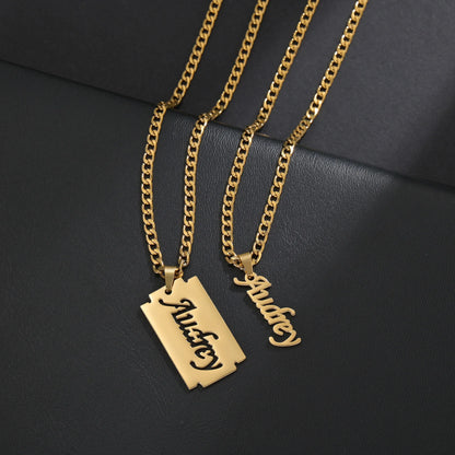 Razor Name Necklace