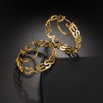 Golden Serenity Custom Hoop Earrings
