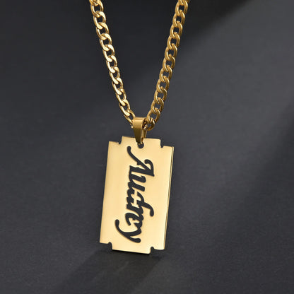 Razor Name Necklace