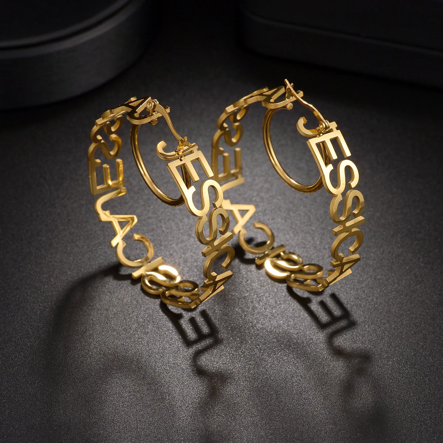 Golden Serenity Custom Hoop Earrings