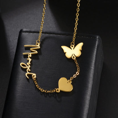 Heartbeat Butterfly Custom Necklace