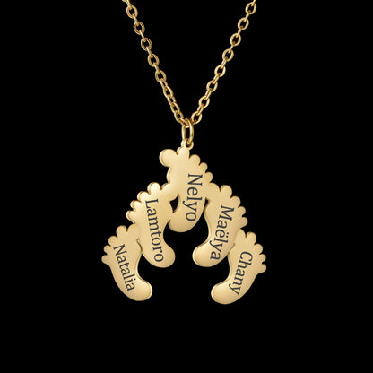 Custom Footprint Style Name Necklace
