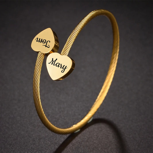 Custom Charm Open Cuff Bracelet