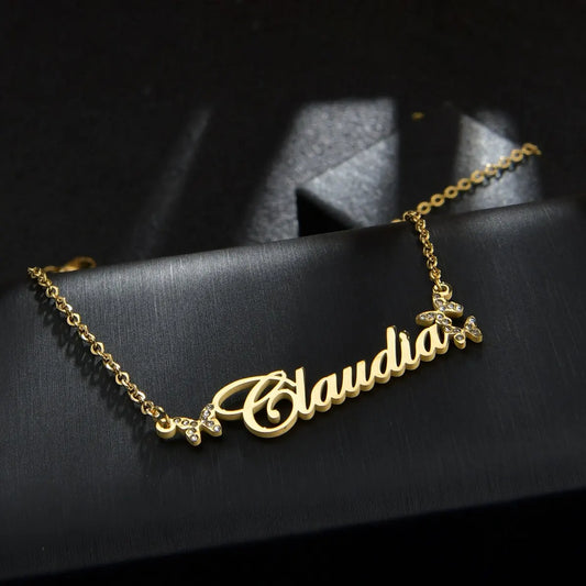 WhimsyWing Script Necklace