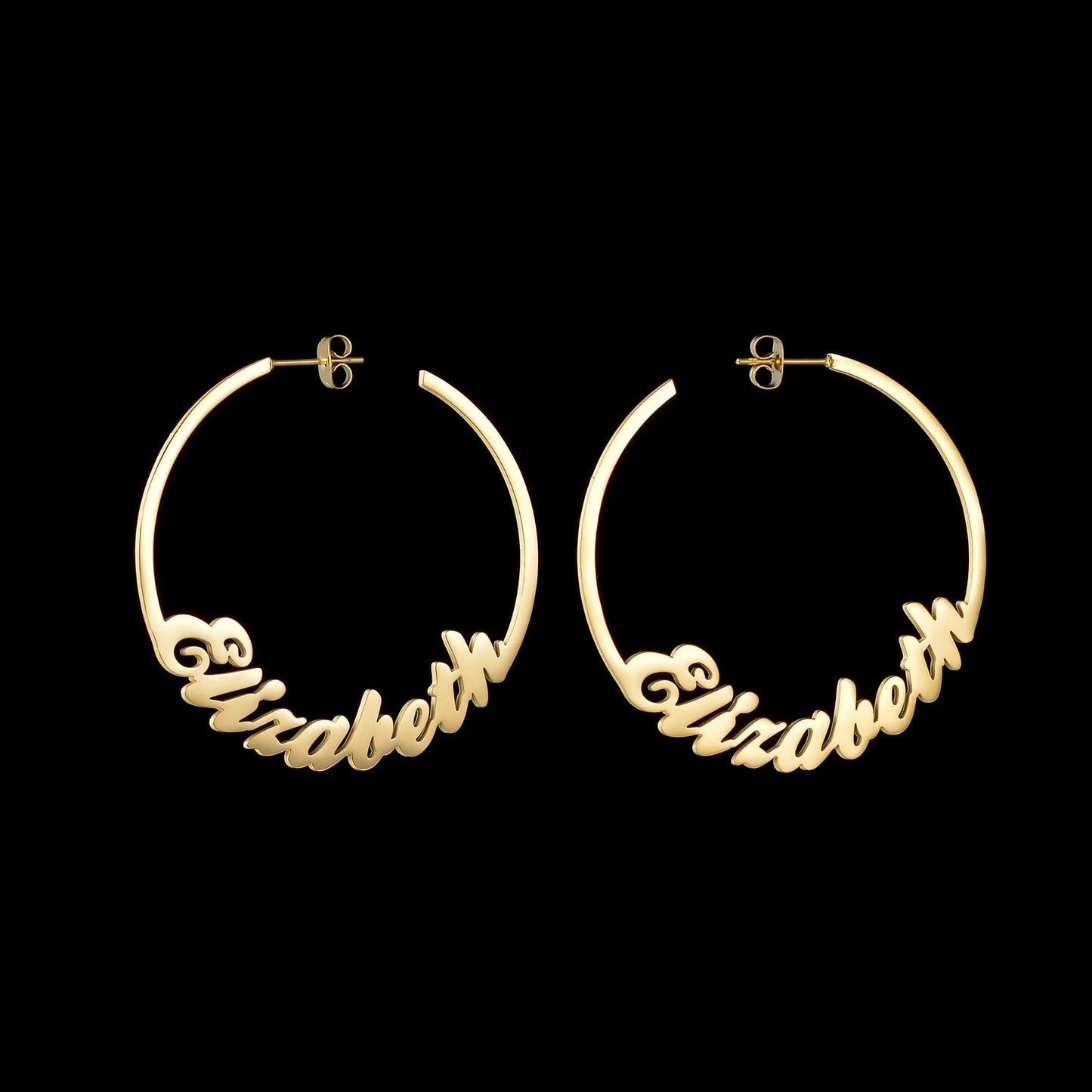 Signature Script Name Hoop Earrings