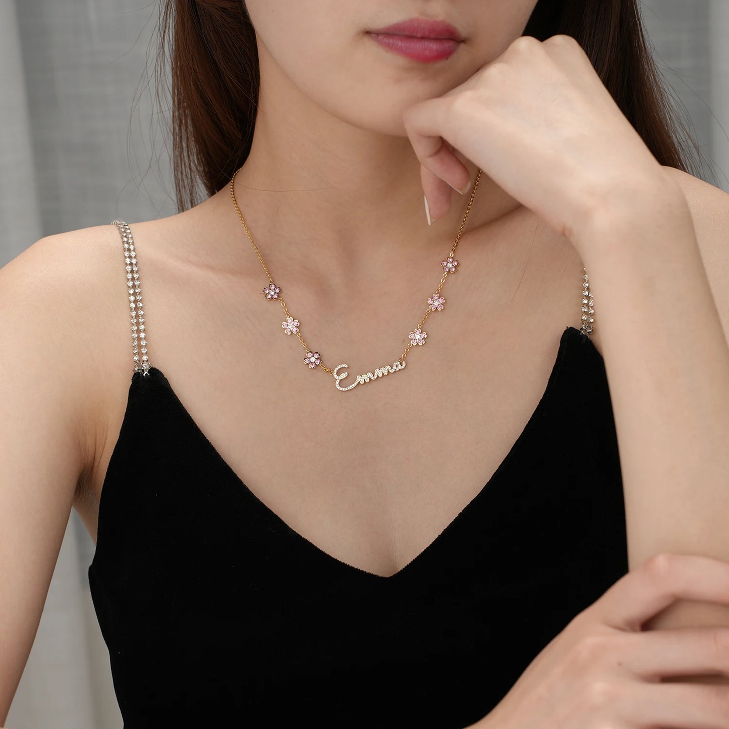 Custom Blossom Name Necklace