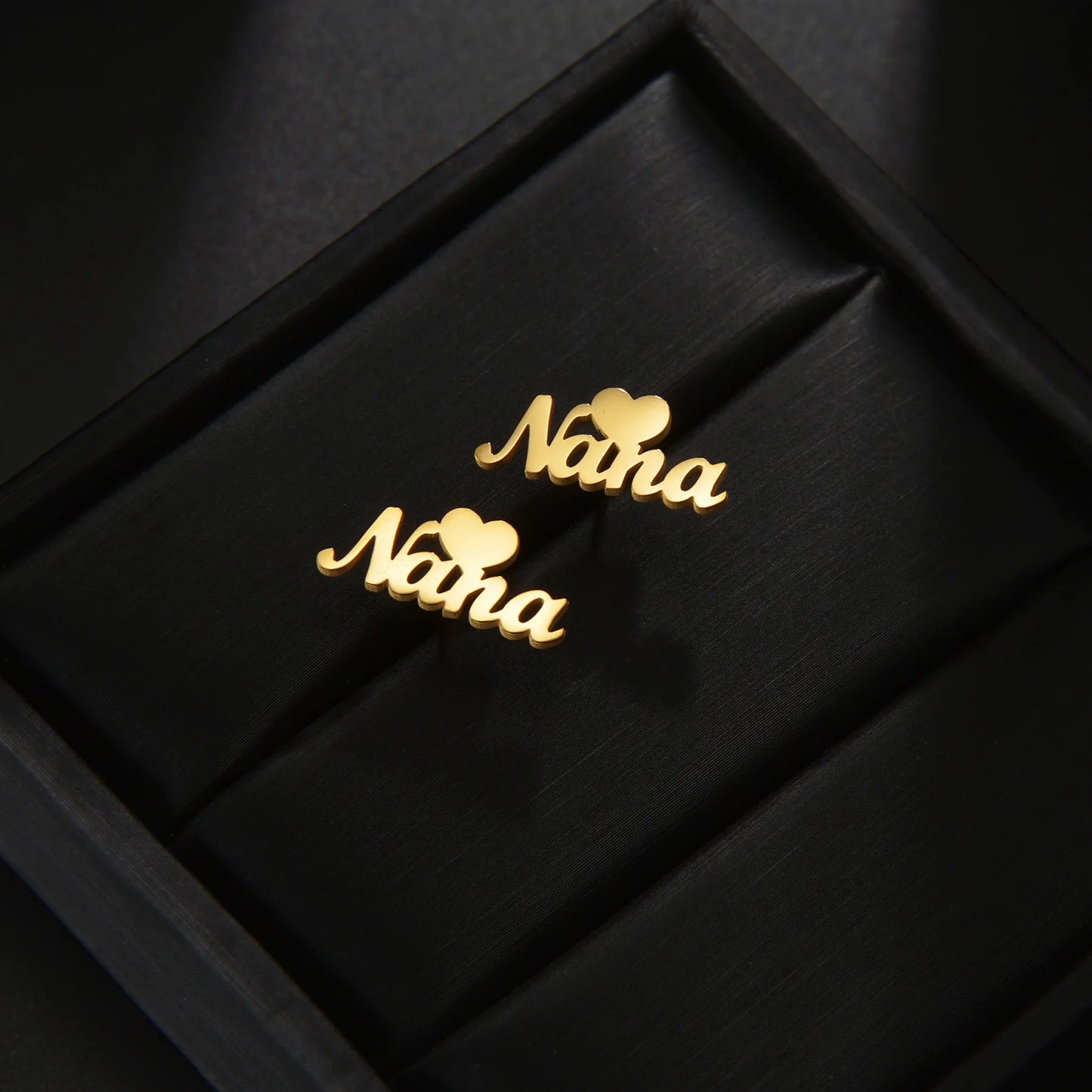 Custom Heart Name Stud Earrings
